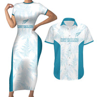 Custom New Zealand Silver Fern Football Couples Matching Short Sleeve Bodycon Dress and Hawaiian Shirt Come On All White