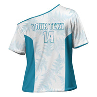 Custom New Zealand Silver Fern Football Cross Shoulder Shirt Come On All White - Polynesian Pride