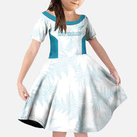 Custom New Zealand Silver Fern Football Family Matching Off Shoulder Maxi Dress and Hawaiian Shirt Come On All White LT14 Daughter's Dress White - Polynesian Pride