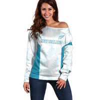 Custom New Zealand Silver Fern Football Off Shoulder Sweater Come On All White LT14 Women White - Polynesian Pride