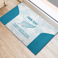 Custom New Zealand Silver Fern Football Rubber Doormat Come On All White LT14 - Polynesian Pride