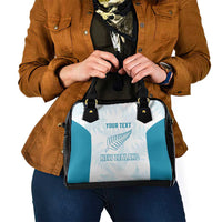 Custom New Zealand Silver Fern Football Shoulder Handbag Come On All White LT14 - Polynesian Pride