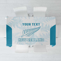 Custom New Zealand Silver Fern Football Tablecloth Come On All White