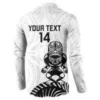 Custom Aotearoa Football Button Sweatshirt NZ Maori Tiki Go Champions LT14 - Polynesian Pride