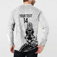Custom Aotearoa Football Button Sweatshirt NZ Maori Tiki Go Champions LT14 - Polynesian Pride