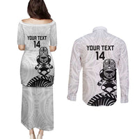 Custom Aotearoa Football Couples Matching Puletasi and Long Sleeve Button Shirt NZ Maori Tiki Go Champions LT14 - Polynesian Pride