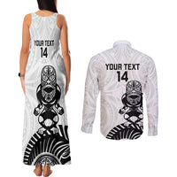 Custom Aotearoa Football Couples Matching Tank Maxi Dress and Long Sleeve Button Shirt NZ Maori Tiki Go Champions LT14 - Polynesian Pride