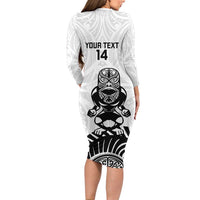 Custom Aotearoa Football Family Matching Long Sleeve Bodycon Dress and Hawaiian Shirt NZ Maori Tiki Go Champions LT14 - Polynesian Pride