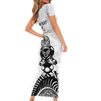 Custom Aotearoa Football Family Matching Short Sleeve Bodycon Dress and Hawaiian Shirt NZ Maori Tiki Go Champions LT14 - Polynesian Pride