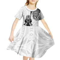 Custom Aotearoa Football Kid Short Sleeve Dress NZ Maori Tiki Go Champions LT14 - Polynesian Pride