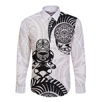 Custom Aotearoa Football Long Sleeve Button Shirt NZ Maori Tiki Go Champions