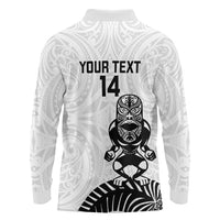 Custom Aotearoa Football Long Sleeve Polo Shirt NZ Maori Tiki Go Champions