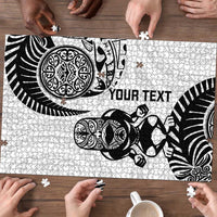 Custom Aotearoa Football Puzzle NZ Maori Tiki Go Champions LT14 - Polynesian Pride