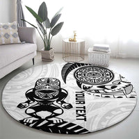 Custom Aotearoa Football Round Carpet NZ Maori Tiki Go Champions