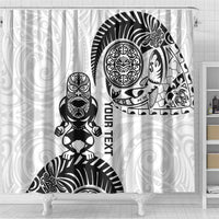 Custom Aotearoa Football Shower Curtain NZ Maori Tiki Go Champions