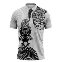Custom Aotearoa Football Zipper Polo Shirt NZ Maori Tiki Go Champions - Polynesian Pride