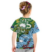 Australia And Fiji Kid T Shirt Aboriginal Mix Fijian Tapa Unique Style LT14 - Polynesian Pride