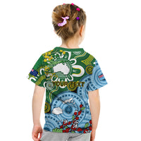 Personalised Australia And Fiji Kid T Shirt Aboriginal Mix Fijian Tapa Unique Style LT14 - Polynesian Pride