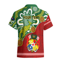 Personalised Australia And Tonga Hawaiian Shirt Aboriginal Mix Tongan Ngatu Unique Style LT14 - Polynesian Pride