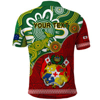 Custom Australia and Tonga Polo Shirt Aboriginal Mix Tongan Ngatu Unique Style LT14 - Polynesian Pride