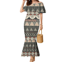 Vintage Bula Fiji Masi Family Matching Mermaid Dress and Hawaiian Shirt Fijian Tapa Cloth - Polynesian Pride