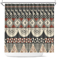 Vintage Bula Fiji Masi Shower Curtain Fijian Tapa Cloth - Polynesian Pride