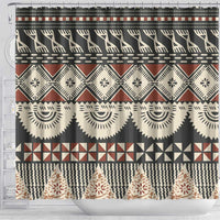 Vintage Bula Fiji Masi Shower Curtain Fijian Tapa Cloth - Polynesian Pride