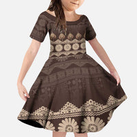 Bula Fiji Iri ni Meke Family Matching Mermaid Dress and Hawaiian Shirt Kuvui Fijian Masi - Polynesian Pride