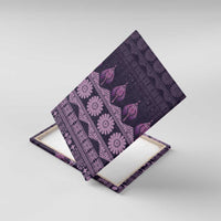 Bula Fiji Iri ni Meke Canvas Wall Art Lokaloka Fijian Masi LT14 With Frame Purple - Polynesian Pride