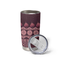 Bula Fiji Iri ni Meke Tumbler Cup Piqi Fijian Masi LT14 - Polynesian Pride