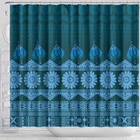 Bula Fiji Iri ni Meke Shower Curtain Karakarawa Fijian Masi - Polynesian Pride