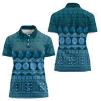 Bula Fiji Iri ni Meke Women Polo Shirt Karakarawa Fijian Masi - Polynesian Pride