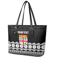 Fiji Tapa Rugby Custom Leather Tote Bag Go Fijiana - Polynesian Pride