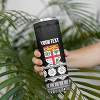 Fiji Tapa Rugby Custom Skinny Tumbler Go Fijiana LT14 - Polynesian Pride