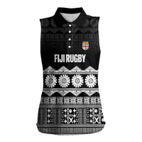 Fiji Tapa Rugby Custom Women Sleeveless Polo Shirt Go Fijiana - Polynesian Pride