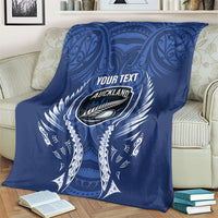 Auckland 2026 Rugby Custom Blanket NZ Maori Silver Fern