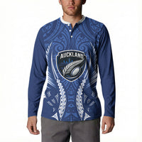 Auckland 2026 Rugby Custom Button Sweatshirt NZ Maori Silver Fern