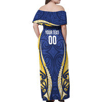 Bay of Plenty 2026 Rugby Custom Family Matching Off Shoulder Maxi Dress and Hawaiian Shirt NZ Maori Silver Fern LT14 - Polynesian Pride