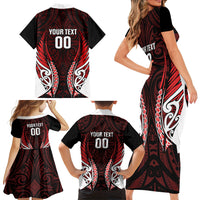 Counties Manukau 2026 Rugby Custom Family Matching Short Sleeve Bodycon Dress and Hawaiian Shirt NZ Maori Silver Fern LT14 - Polynesian Pride