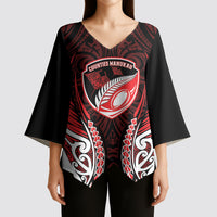 Counties Manukau 2026 Rugby Custom Kimono Sleeve Blouse NZ Maori Silver Fern