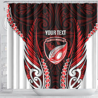 Counties Manukau 2026 Rugby Custom Shower Curtain NZ Maori Silver Fern