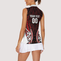Counties Manukau 2026 Rugby Custom Women Sleeveless Polo Shirt NZ Maori Silver Fern LT14 - Polynesian Pride
