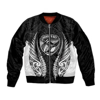 Hawke's Bay 2026 Rugby Custom Sleeve Zip Bomber Jacket NZ Maori Silver Fern