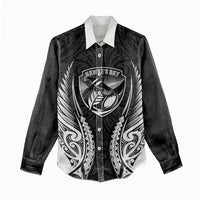 Hawke's Bay 2026 Rugby Custom Women Casual Shirt NZ Maori Silver Fern