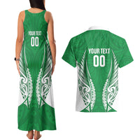 Manawatu 2026 Rugby Custom Couples Matching Tank Maxi Dress and Hawaiian Shirt NZ Maori Silver Fern LT14 - Polynesian Pride