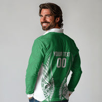 Manawatu 2026 Rugby Custom Long Sleeve Polo Shirt NZ Maori Silver Fern