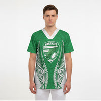 Manawatu 2026 Rugby Custom Scrub Top NZ Maori Silver Fern