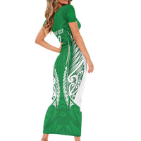 Manawatu 2026 Rugby Custom Short Sleeve Bodycon Dress NZ Maori Silver Fern