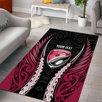 North Harbour 2026 Rugby Custom Area Rug NZ Maori Silver Fern