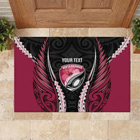 North Harbour 2026 Rugby Custom Rubber Doormat NZ Maori Silver Fern